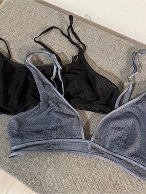 Victoria's Secret Mesh Bralettes - Black & Gray
